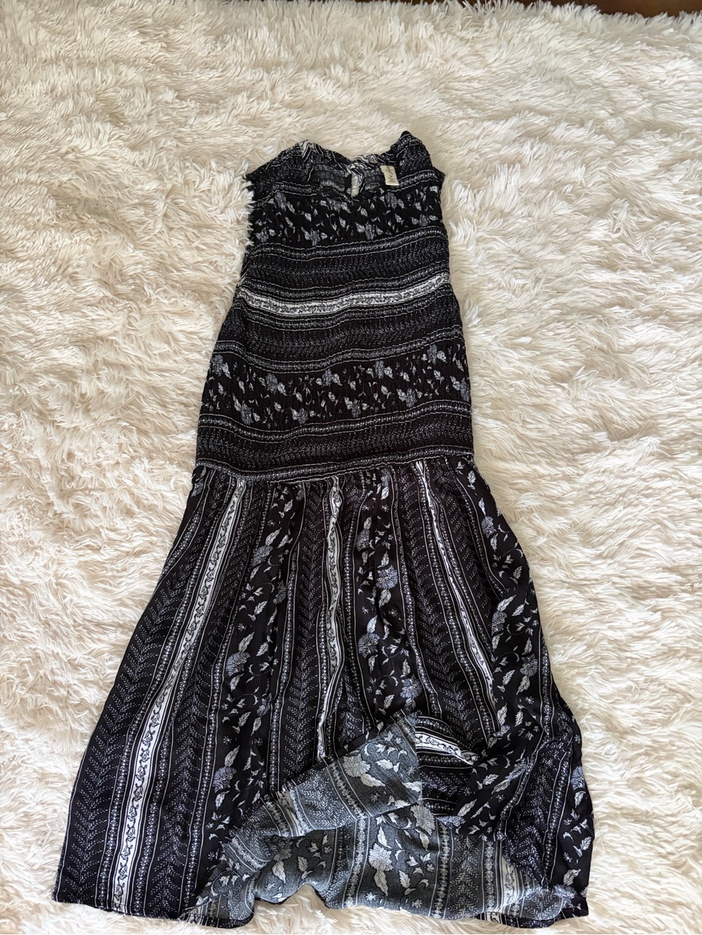 BeBop Black and White Patterned Sleeveless Maxi Dress